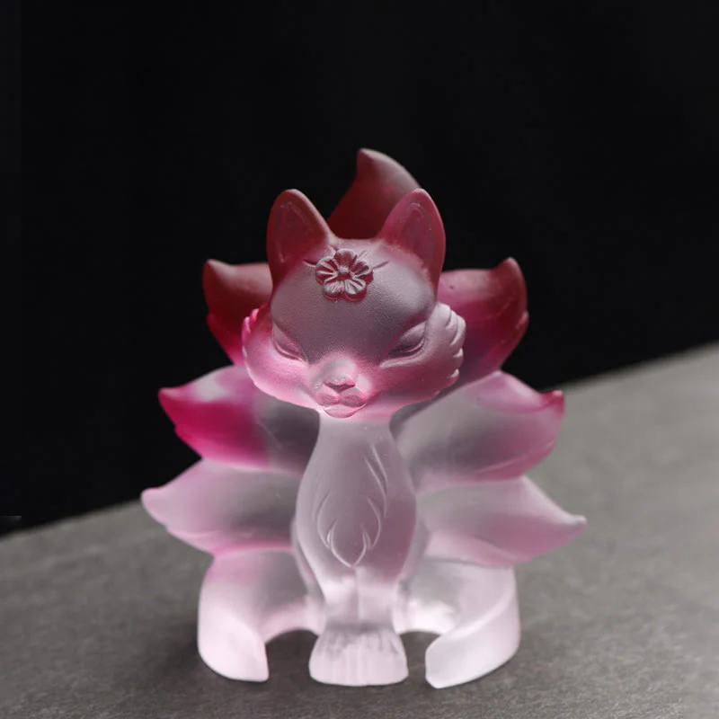 Buddha Stones Mały Dziewięcioogonowy Lis Sukces Siła Domowa Figurka Dekoracja - Image 5