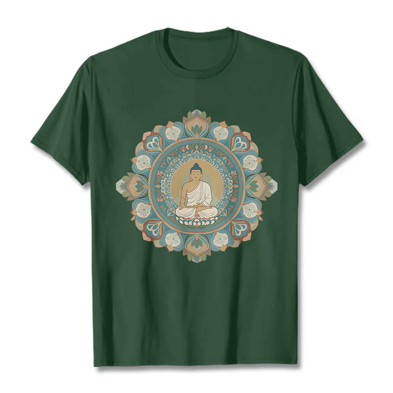 Buddha Stones Mandala Kwiat Buddy Koszulka T-shirt - Image 12