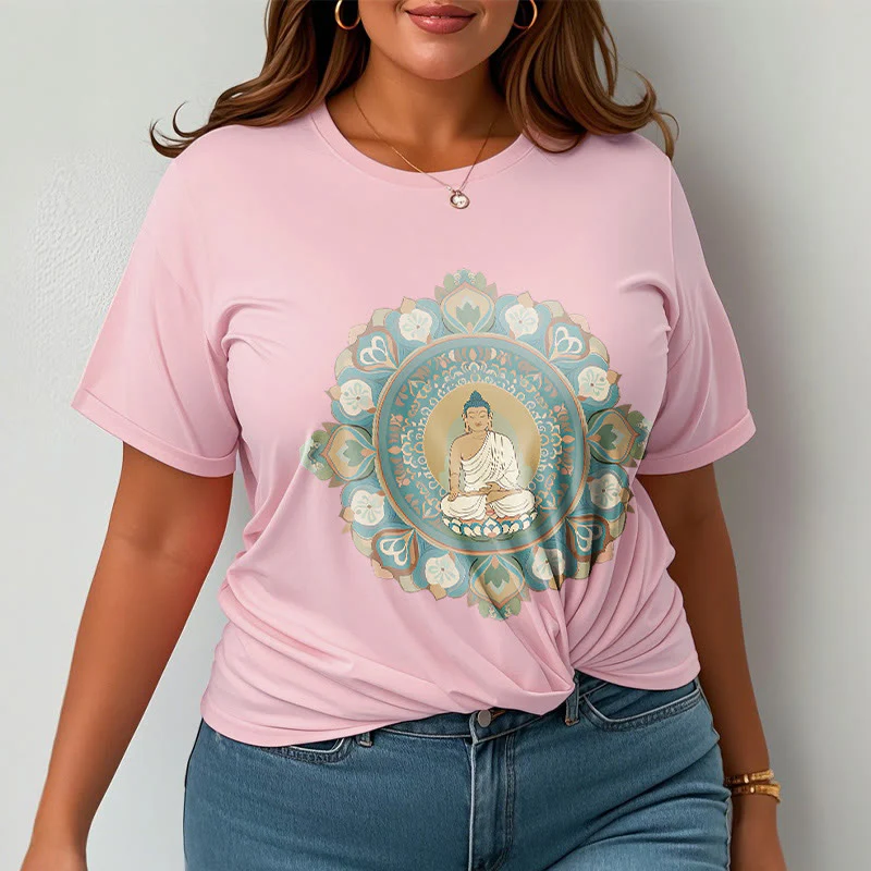 Buddha Stones Mandala Kwiat Buddy Koszulka T-shirt - Image 15