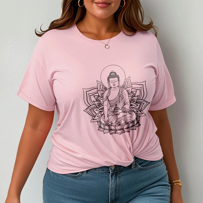 Buddha Stones Medycyna Budda Siedzący Na Postumencie Lotosu Koszulka T-shirt - Image 14