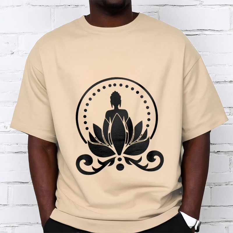 Buddha Stones Medytacja Budda Siedzący Na Kwiecie Lotosu Koszulka T-shirt - Image 12