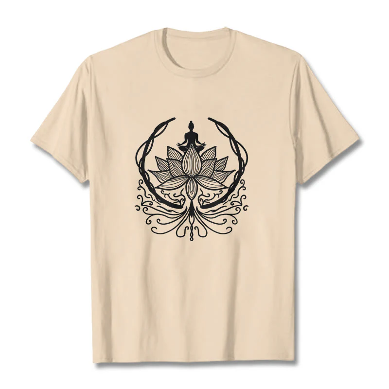 Buddha Stones Medytacja Budda Siedzący Wewnątrz Kwiatu Lotosu Koszulka T-shirt - Image 11