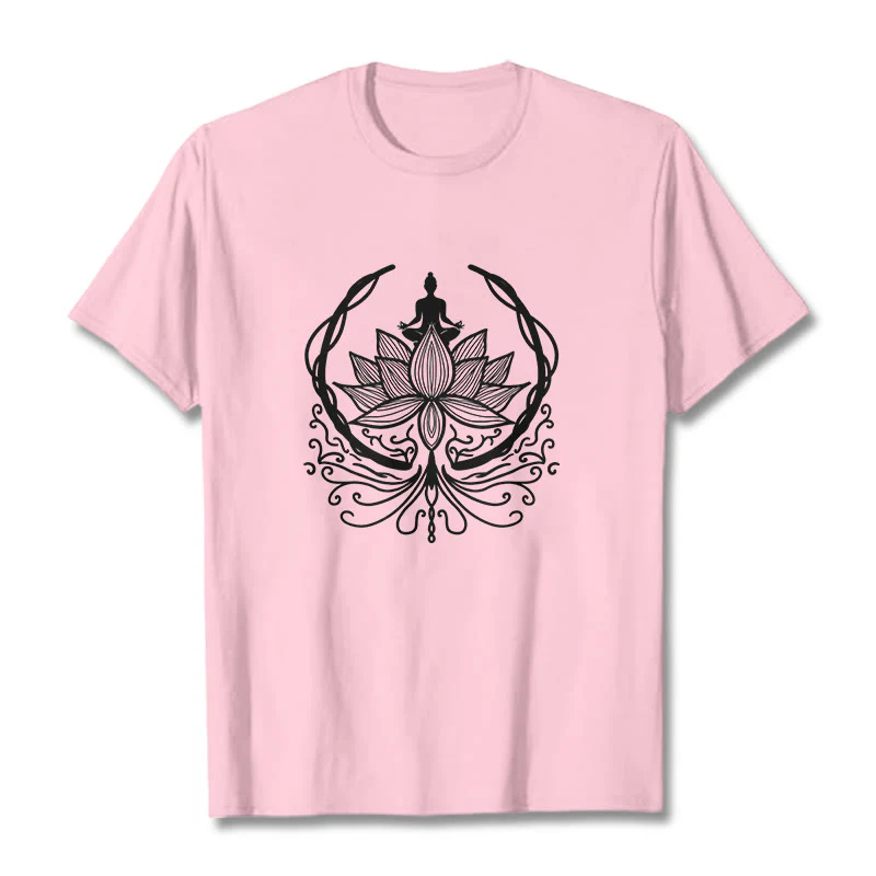 Buddha Stones Medytacja Budda Siedzący Wewnątrz Kwiatu Lotosu Koszulka T-shirt - Image 13