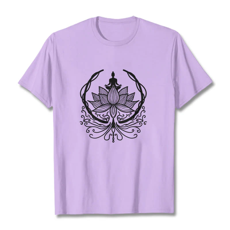 Buddha Stones Medytacja Budda Siedzący Wewnątrz Kwiatu Lotosu Koszulka T-shirt - Image 17