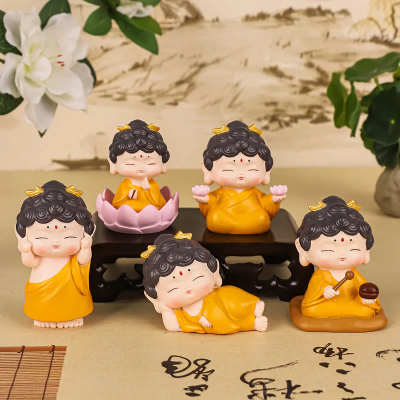 Buddha Stones Medytacja Lotos Amitabha Budda Żywica Statua Współczucie Dekoracja Domu - Image 19
