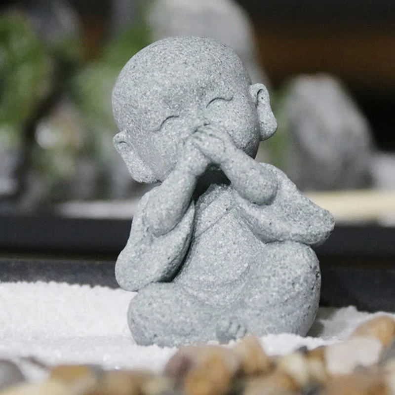 Buddha Stones Medytacja Modlitwa Mnich Statua Buddy Spokój Dekoracja Domu - Image 15