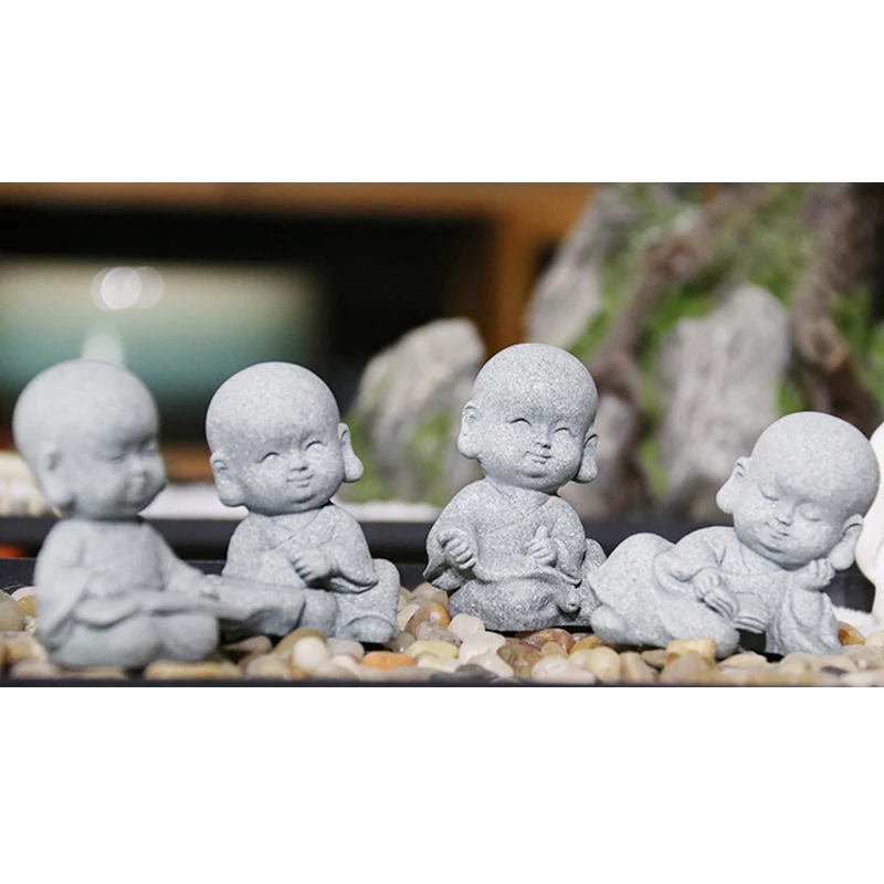 Buddha Stones Medytacja Modlitwa Mnich Statua Buddy Spokój Dekoracja Domu - Image 17