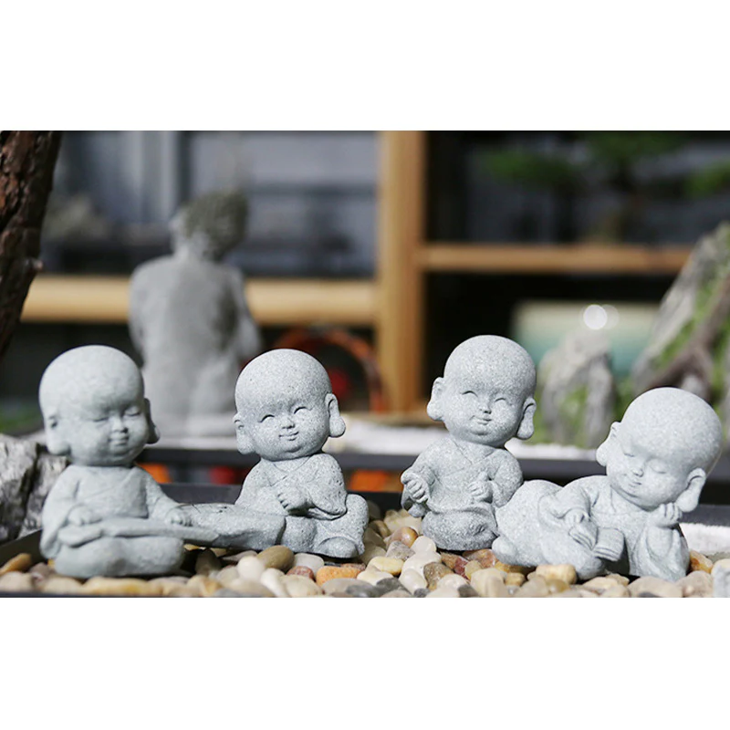 Buddha Stones Medytacja Modlitwa Mnich Statua Buddy Spokój Dekoracja Domu - Image 18