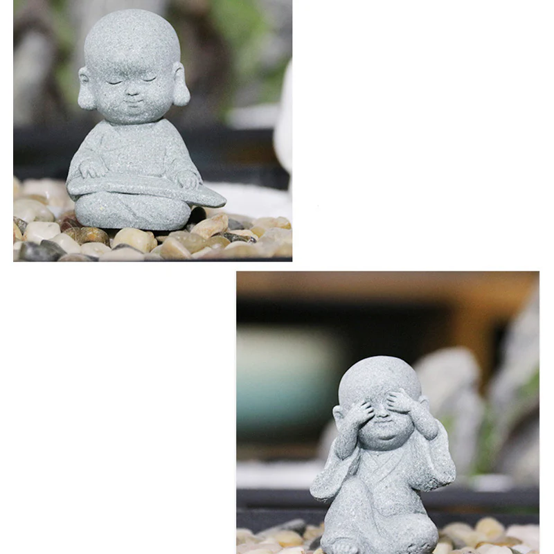 Buddha Stones Medytacja Modlitwa Mnich Statua Buddy Spokój Dekoracja Domu - Image 20