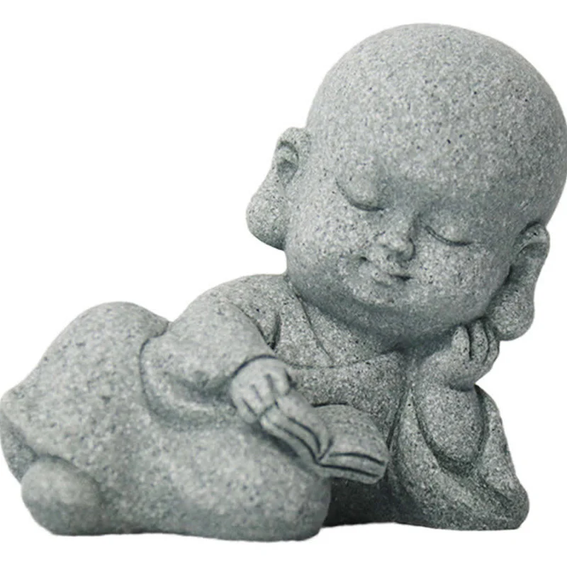 Buddha Stones Medytacja Modlitwa Mnich Statua Buddy Spokój Dekoracja Domu - Image 4