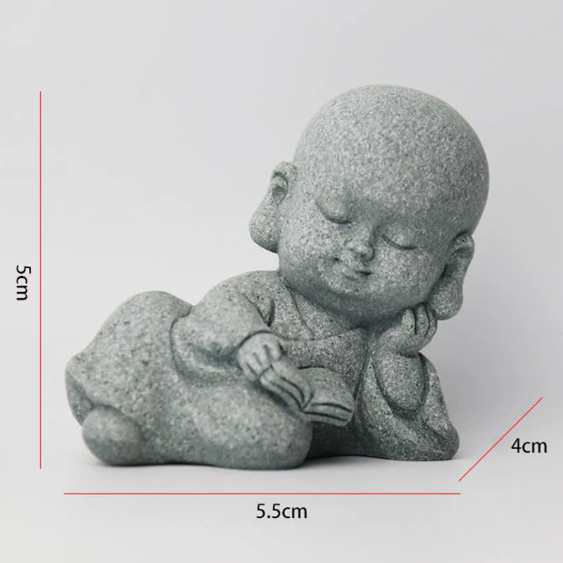 Buddha Stones Medytacja Modlitwa Mnich Statua Buddy Spokój Dekoracja Domu - Image 5