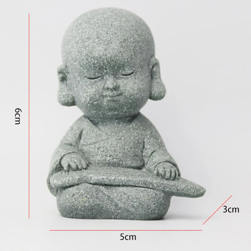 Buddha Stones Medytacja Modlitwa Mnich Statua Buddy Spokój Dekoracja Domu - Image 6