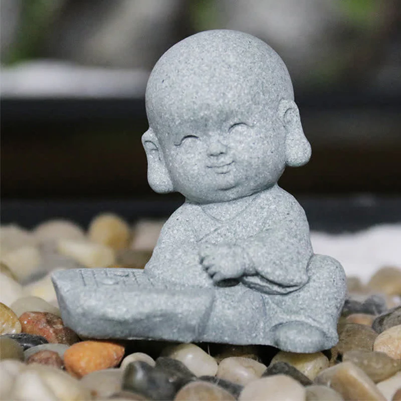 Buddha Stones Medytacja Modlitwa Mnich Statua Buddy Spokój Dekoracja Domu - Image 7