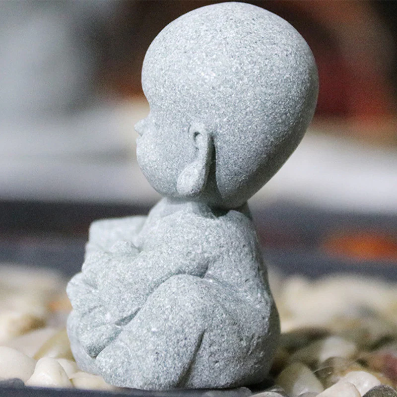 Buddha Stones Medytacja Modlitwa Mnich Statua Buddy Spokój Dekoracja Domu - Image 8