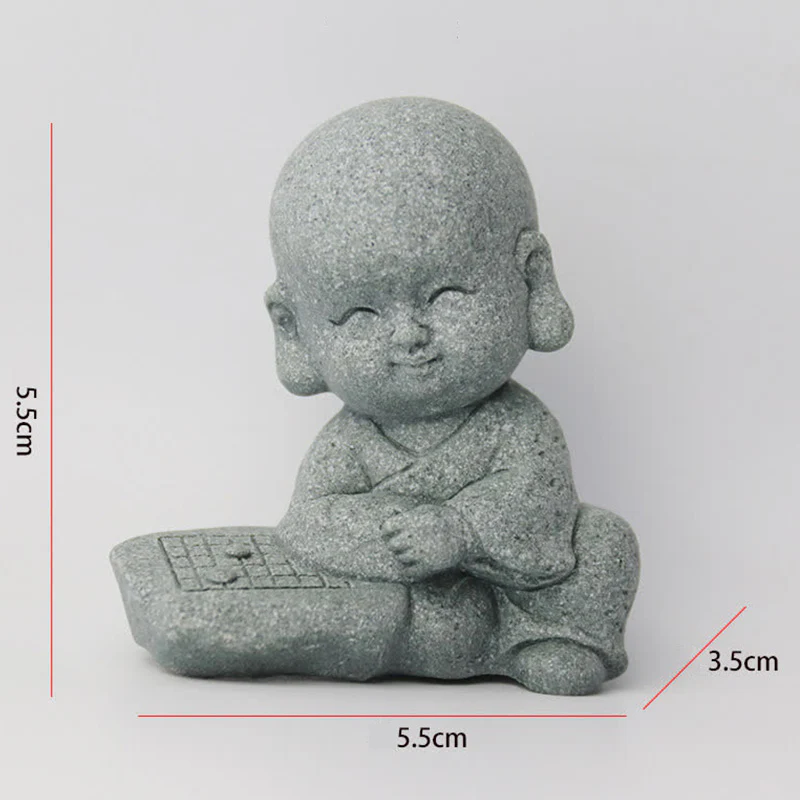 Buddha Stones Medytacja Modlitwa Mnich Statua Buddy Spokój Dekoracja Domu - Image 9