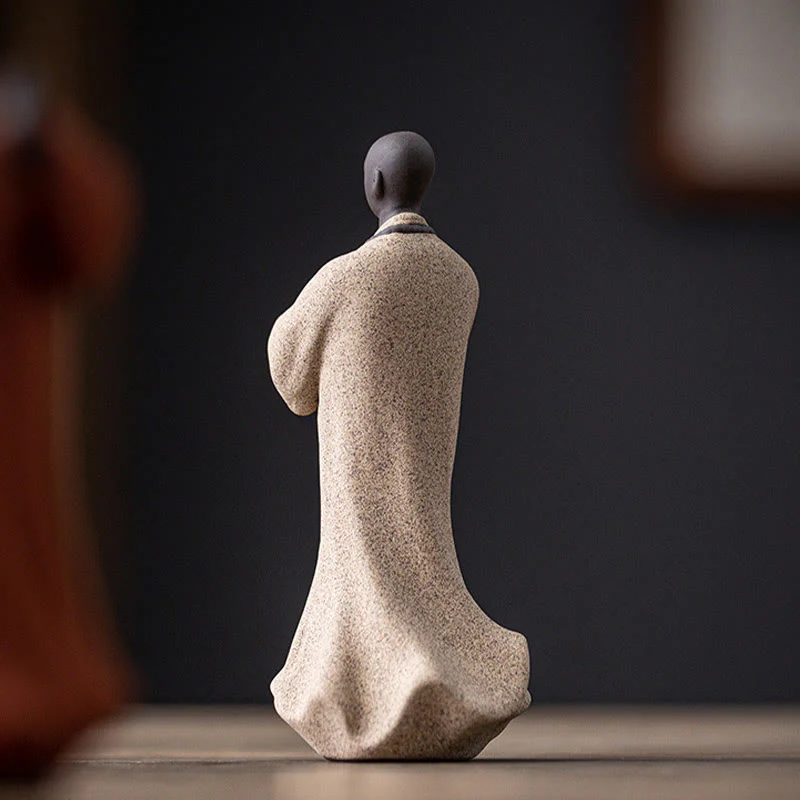 Buddha Stones Medytujący Modlący się Mnich Figurka Ceramiczna Współczucie Spokój Dekoracja Domu - Image 15