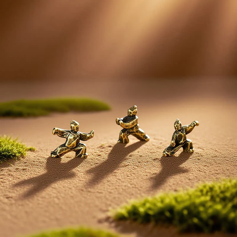 Buddha Stones Miedziana figurka dekoracyjna Tai Chi Warrior Mini Zen - Image 14