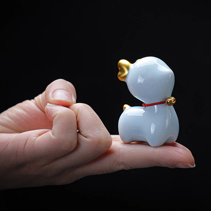 Buddha Stones Mini Jeleń Herbata Zwierzę Ceramiczne Figurka Dekoracja Biurka Domowego - Image 15