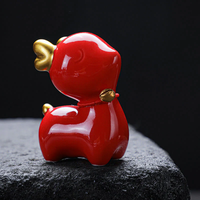 Buddha Stones Mini Jeleń Herbata Zwierzę Ceramiczne Figurka Dekoracja Biurka Domowego - Image 24