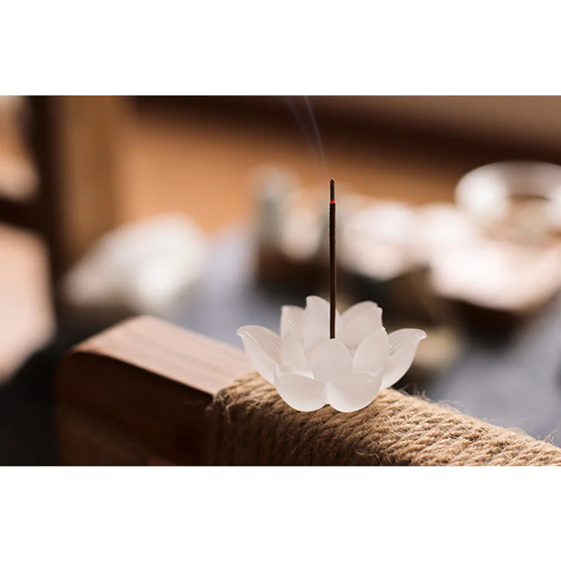 Buddha Stones Mini Lotus Liuli Kryształ Uzdrawiająca Medytacja Kadzidełko Palnik - Image 16