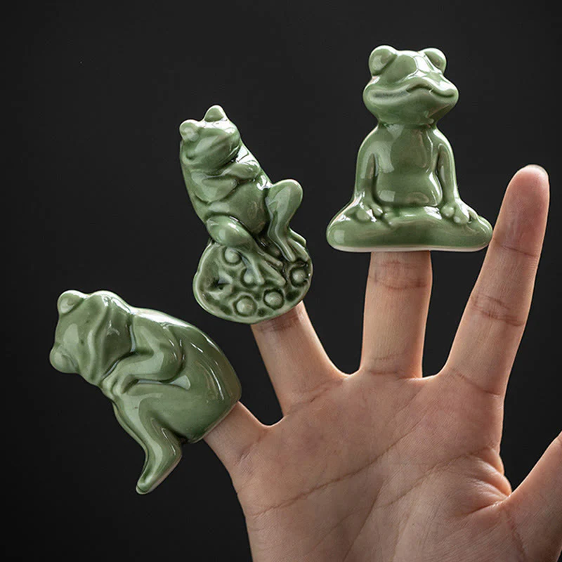 Buddha Stones Mini Mała Medytacja Lotos Spoczywająca Żaba Ceramiczna Bogactwo Szczęście Dom Herbata Figurka Dekoracja - Image 16