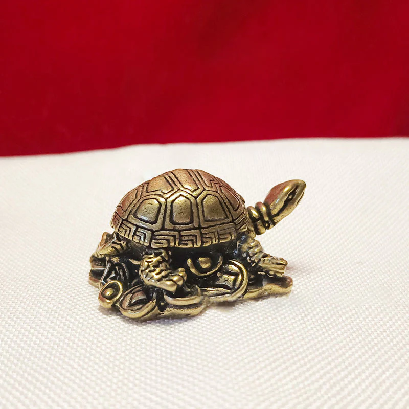Buddha Stones Mini Mała Żaba Żółw Koi Ryba Ślimak Krab Miedź Bogactwo Dekoracja Domu - Image 15