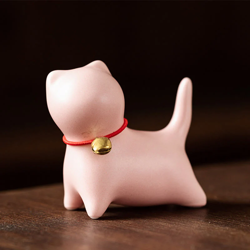 Buddha Stones Mini Słodkie Stojące Leżące Kot Herbata Zwierzę Ceramiczne Figurka Dekoracja Biurka Domowego - Image 11