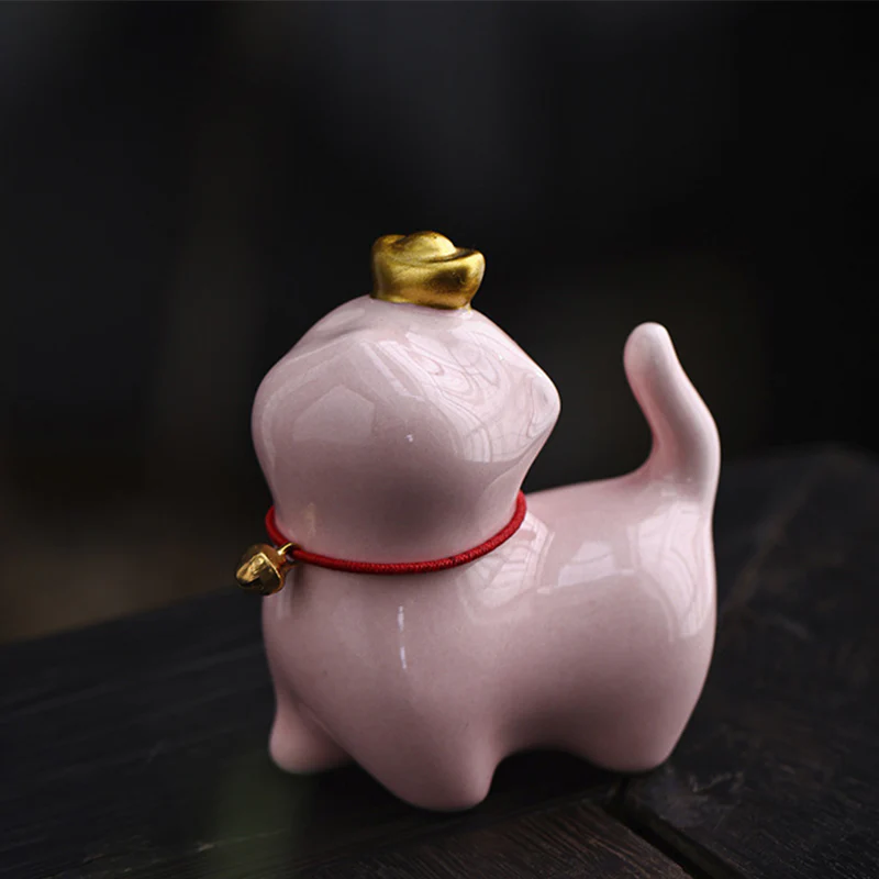 Buddha Stones Mini Szczęście Kot Herbata Sztabka Ceramiczna Figurka Dekoracja Biurka Domowego - Image 10
