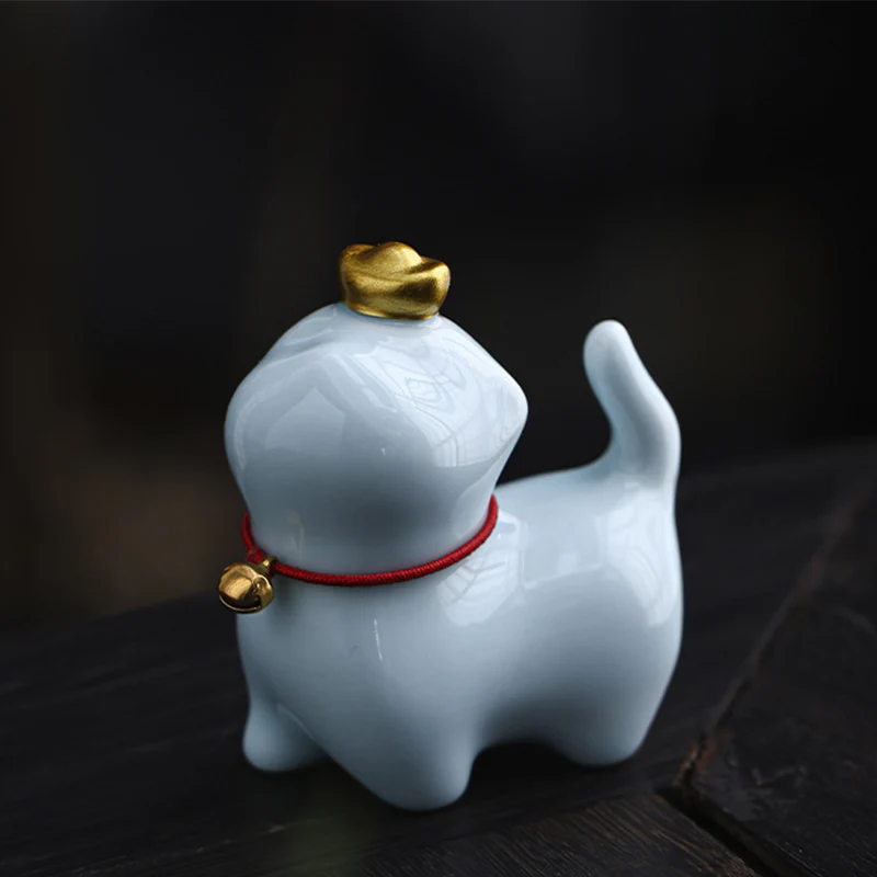 Buddha Stones Mini Szczęście Kot Herbata Sztabka Ceramiczna Figurka Dekoracja Biurka Domowego - Image 13