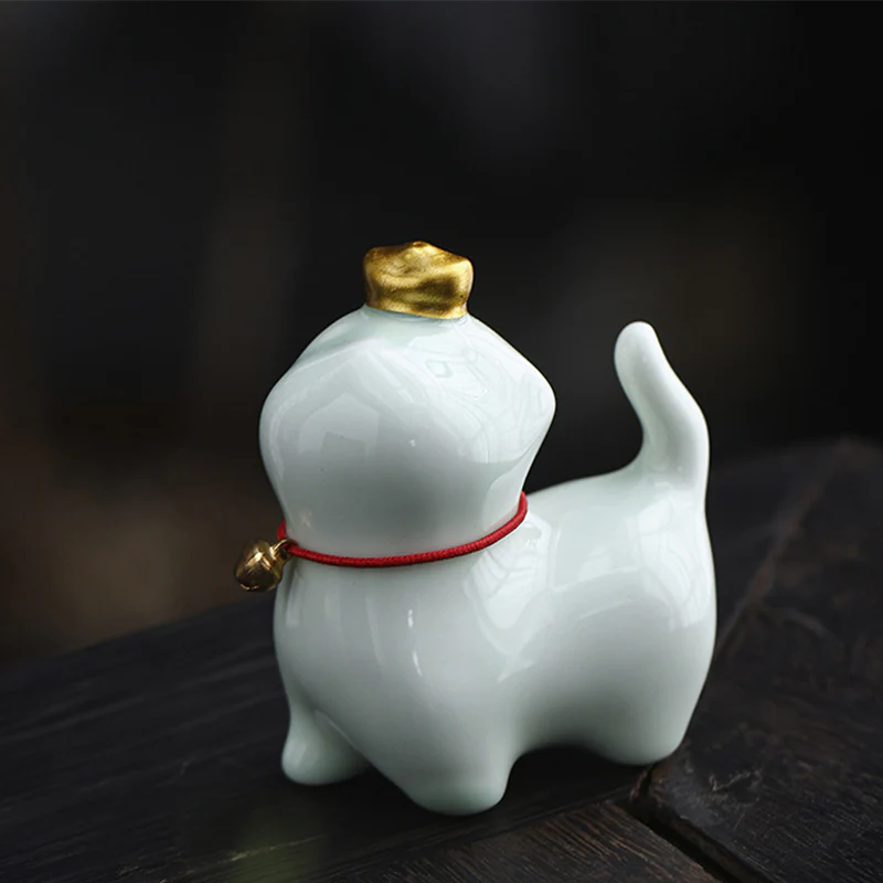 Buddha Stones Mini Szczęście Kot Herbata Sztabka Ceramiczna Figurka Dekoracja Biurka Domowego - Image 16