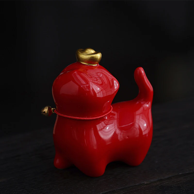 Buddha Stones Mini Szczęście Kot Herbata Sztabka Ceramiczna Figurka Dekoracja Biurka Domowego - Image 4