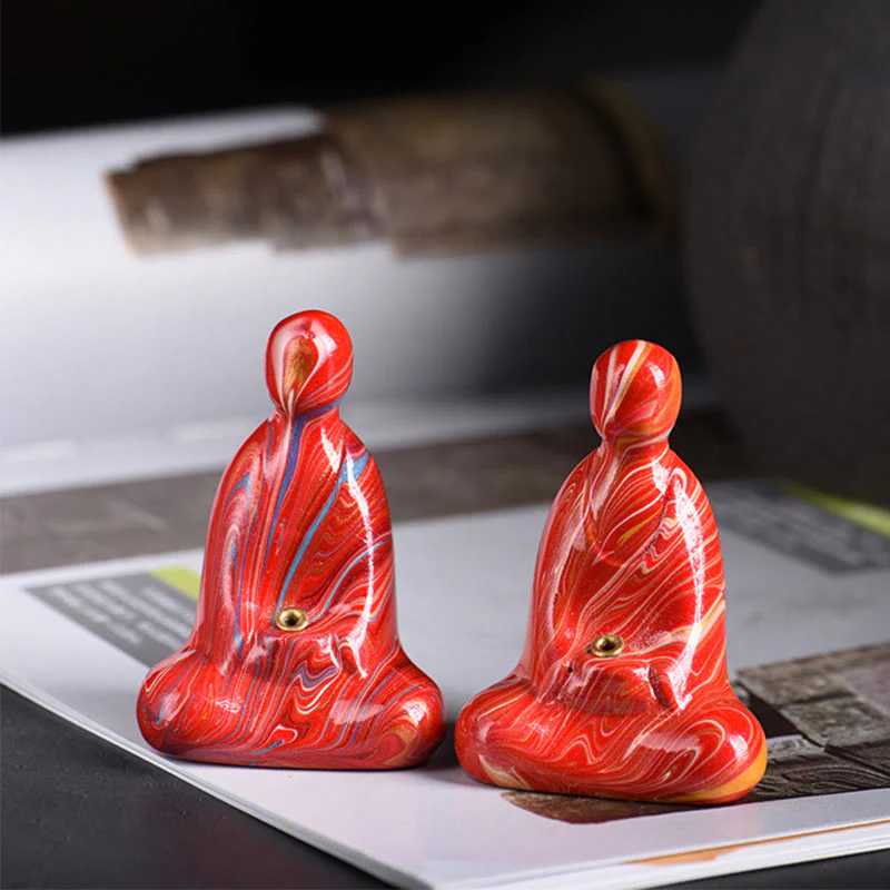 Buddha Stones Miniaturowy Bezpostaciowy Budda Drewno Hebanowe Lakier Rzemiosło Pokój Kadzidełko Dekoracja - Image 9