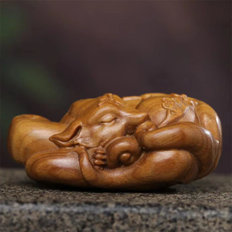 Buddha Stones Mini Dziewięcioogonowy Lis Zielony Sandałowiec Dekoracja Pokoju Dekoracja Wisząca na Samochód - Image 4