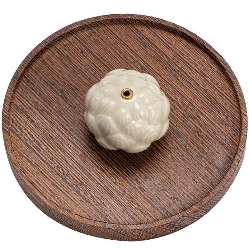 Buddha Stones Miniaturowy Kwiat Lotosu Medytacja Ceramiczny Patyk Mały Kadzielnica Dekoracja - Image 13