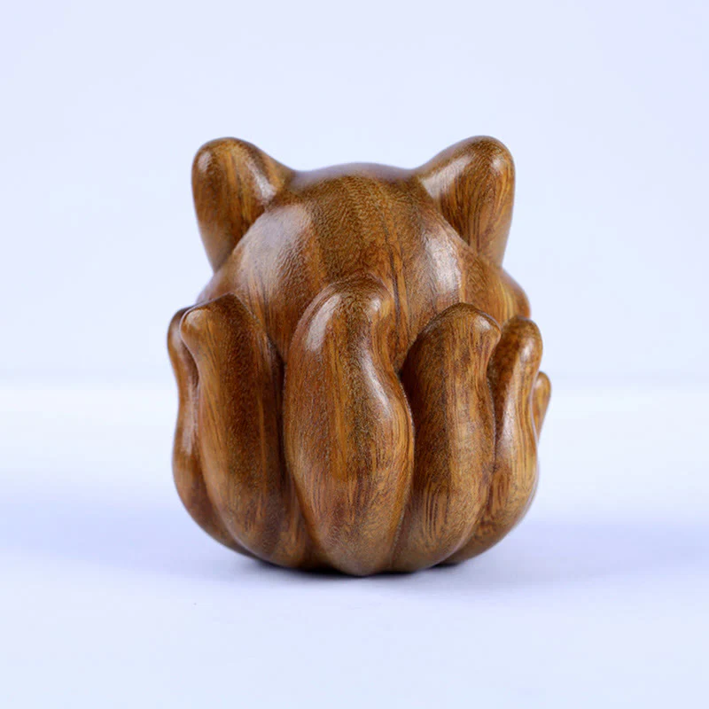 Buddha Stones Mini Dziewięcioogonowy Lis Kość Słoniowa Owoc Sandałowiec Zielony Sandałowiec Błogosławieństwo Dekoracja - Image 21