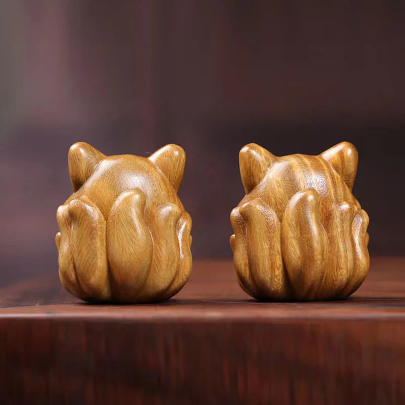 Buddha Stones Mini Dziewięcioogonowy Lis Kość Słoniowa Owoc Sandałowiec Zielony Sandałowiec Błogosławieństwo Dekoracja - Image 32