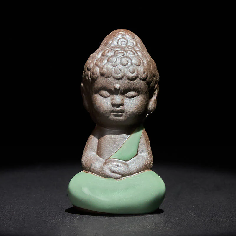 Buddha Stones, modlitwa, medytacja, odpoczywający mnich, ceramiczna figurka, spokój, dekoracja domu - Image 19
