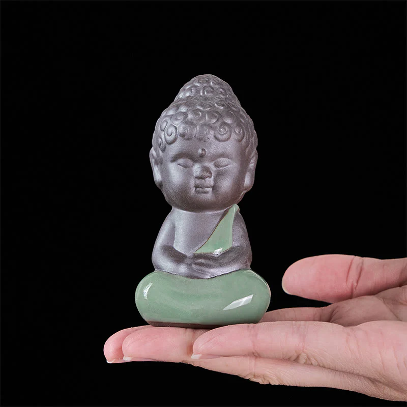 Buddha Stones, modlitwa, medytacja, odpoczywający mnich, ceramiczna figurka, spokój, dekoracja domu - Image 27