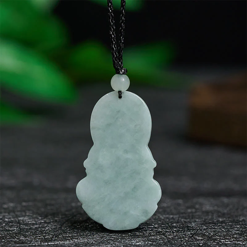 Buddha Stones Naszyjnik harmonii Jade Kwan Yin Avalokitesvara - Image 5