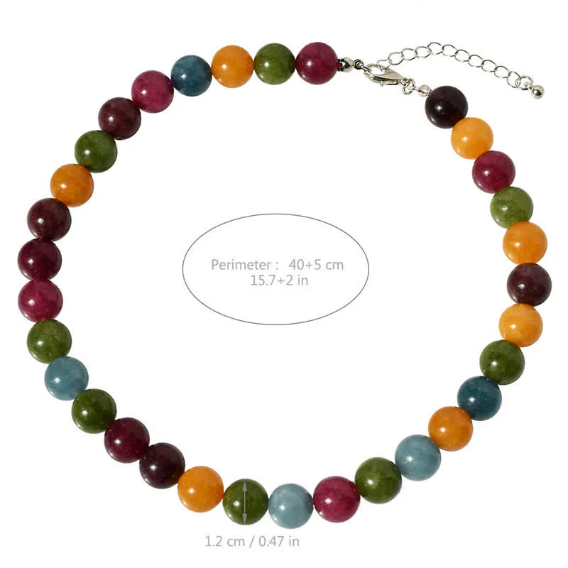 Buddha Stones Naszyjnik leczniczy z koralikami z naturalnego kryształu akwamarynu i turmalinu o średnicy 12 mm - Image 4