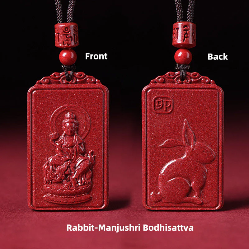 Buddha Stones Naszyjnik z chińskim znakiem zodiaku, narodzinami Buddy, cynobrowym błogosławieństwem - Image 10