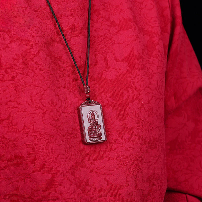 Buddha Stones Naszyjnik z chińskim znakiem zodiaku, narodzinami Buddy, cynobrowym błogosławieństwem - Image 16