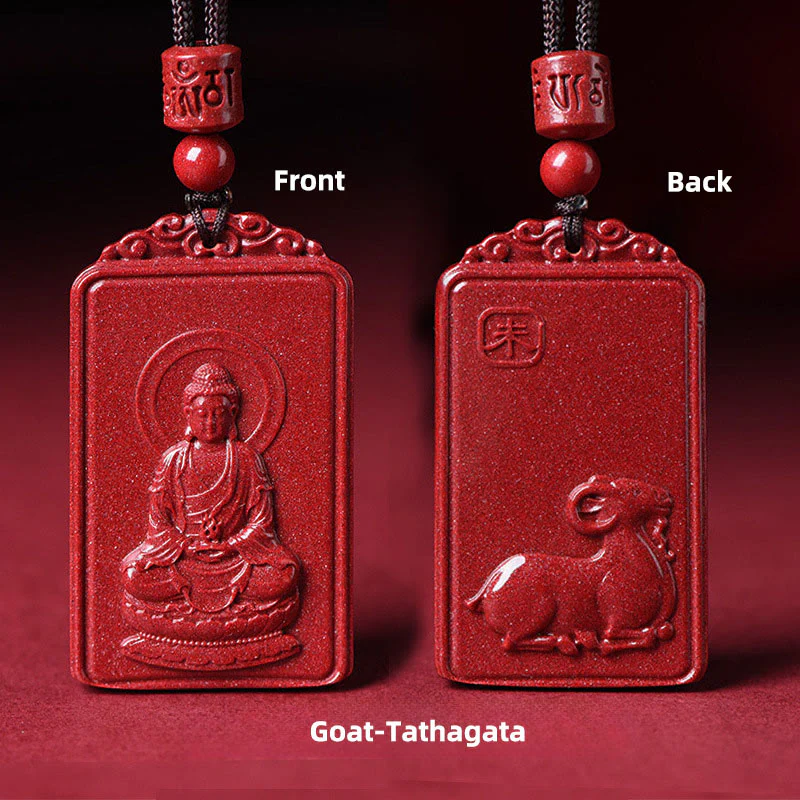 Buddha Stones Naszyjnik z chińskim znakiem zodiaku, narodzinami Buddy, cynobrowym błogosławieństwem - Image 20