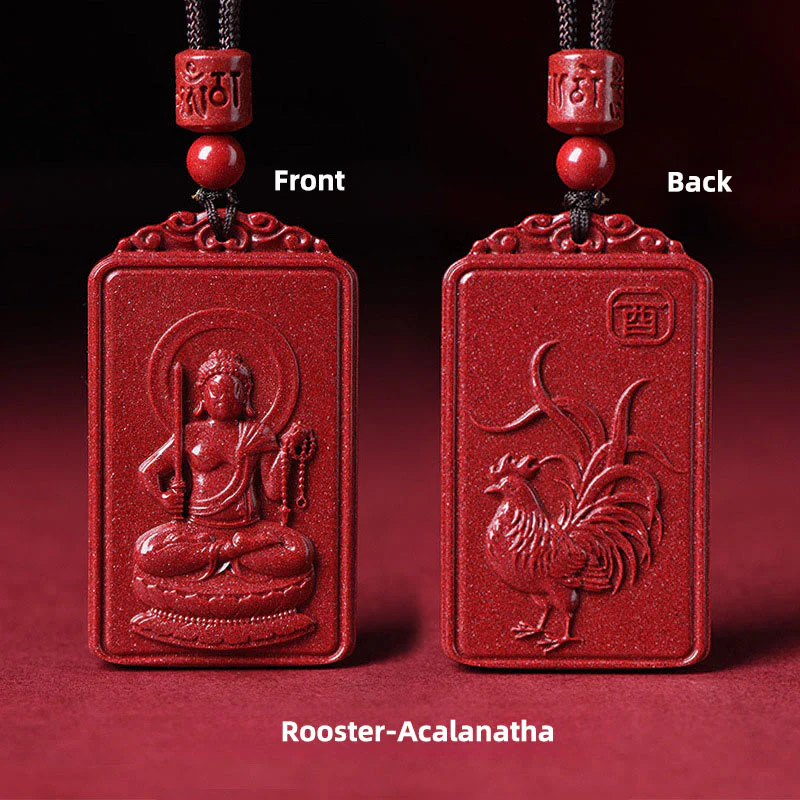 Buddha Stones Naszyjnik z chińskim znakiem zodiaku, narodzinami Buddy, cynobrowym błogosławieństwem - Image 22