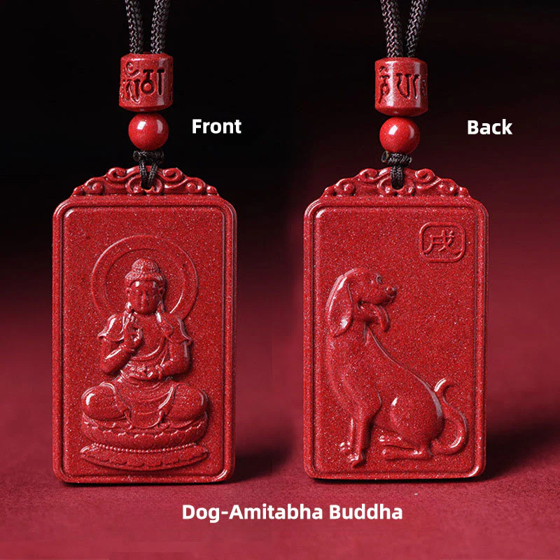 Buddha Stones Naszyjnik z chińskim znakiem zodiaku, narodzinami Buddy, cynobrowym błogosławieństwem - Image 23