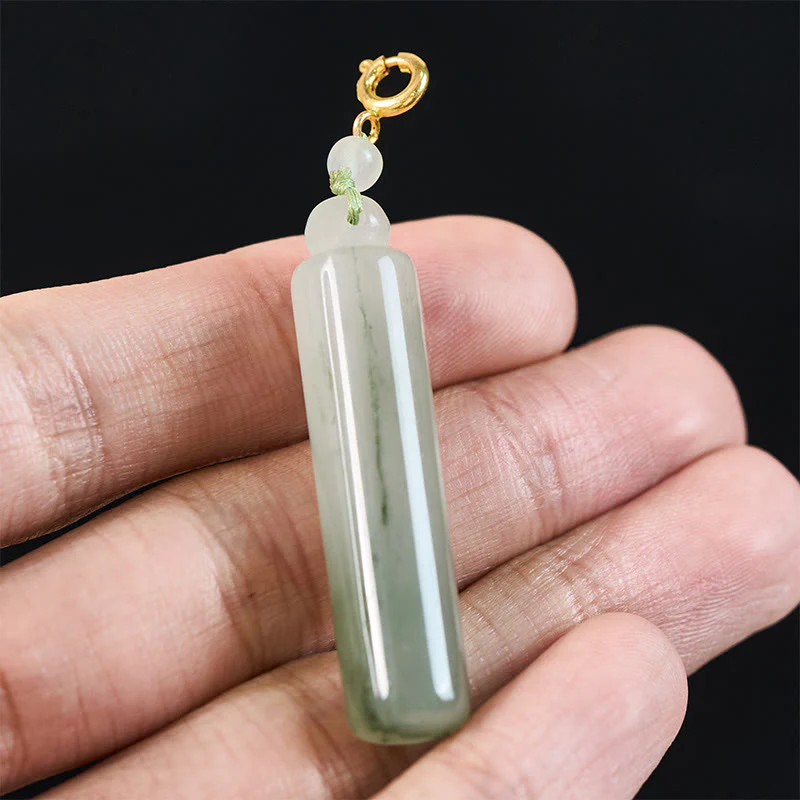 Buddha Stones Naszyjnik z jadeitem w kształcie cylindra, który przynosi szczęście - Image 9