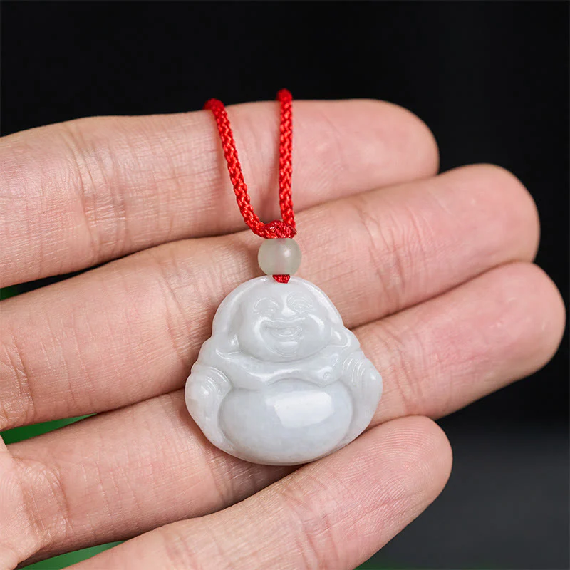 Naszyjnik z jadeitu z Buddha Stones, śmiejący się Budda, symbol dobrobytu - Image 5