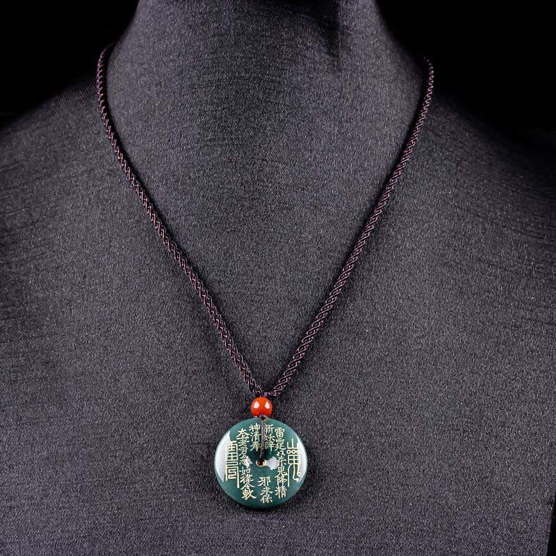 Buddha Stones Naszyjnik z jadeitu z klamrą "Mountain Ghosts Spend Money Peace Buckle" z wisiorkiem - Image 4
