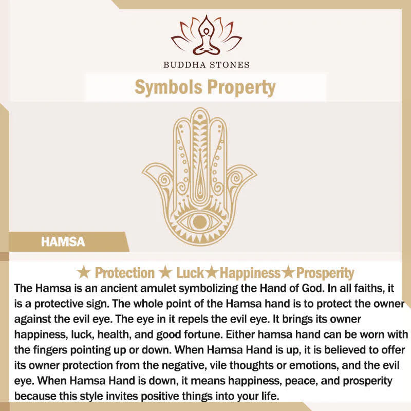 Buddha Stones Naszyjnik z kryształu z naturalnego czarnego obsydianu i palmy Hamsa - Image 3