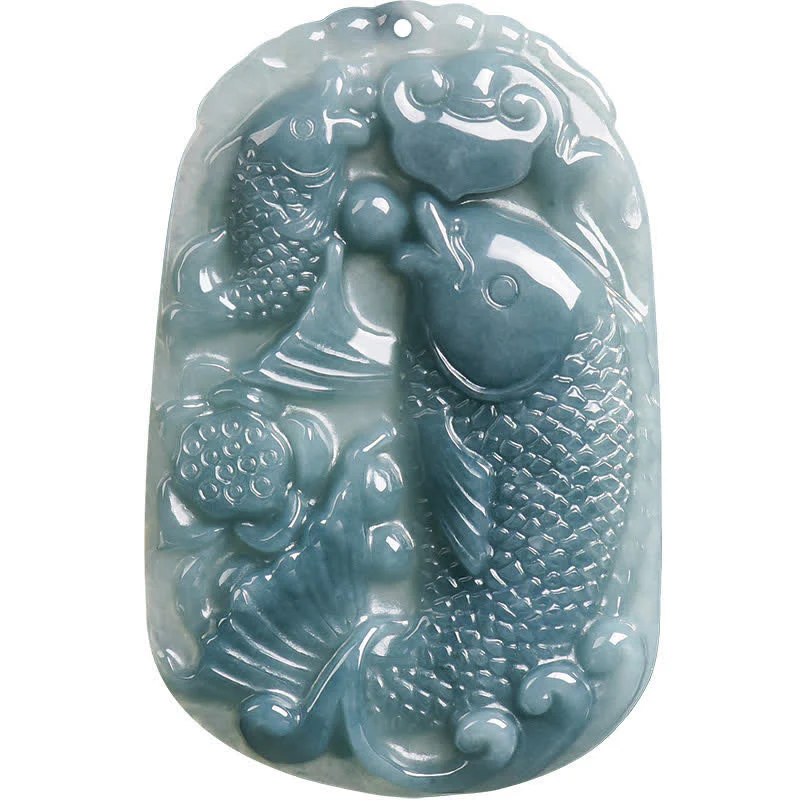 Buddha Stones Naszyjnik z podwójną liną z naturalnego jadeitu z motywem ryby Koi, symbolizujący dobrobyt - Image 11